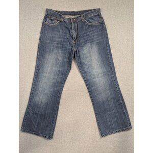 Flypaper Jeans Mens 36x30 Blue Denim Straight Leg Embroidered Pockets Baggy Y2K